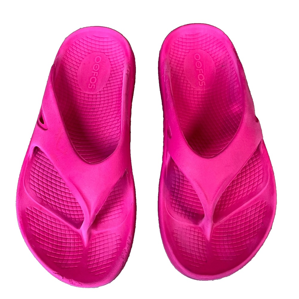 Oofos Ooriginal Thong Sandals Fuchsia Recovery Slides Womens 6 EU 37